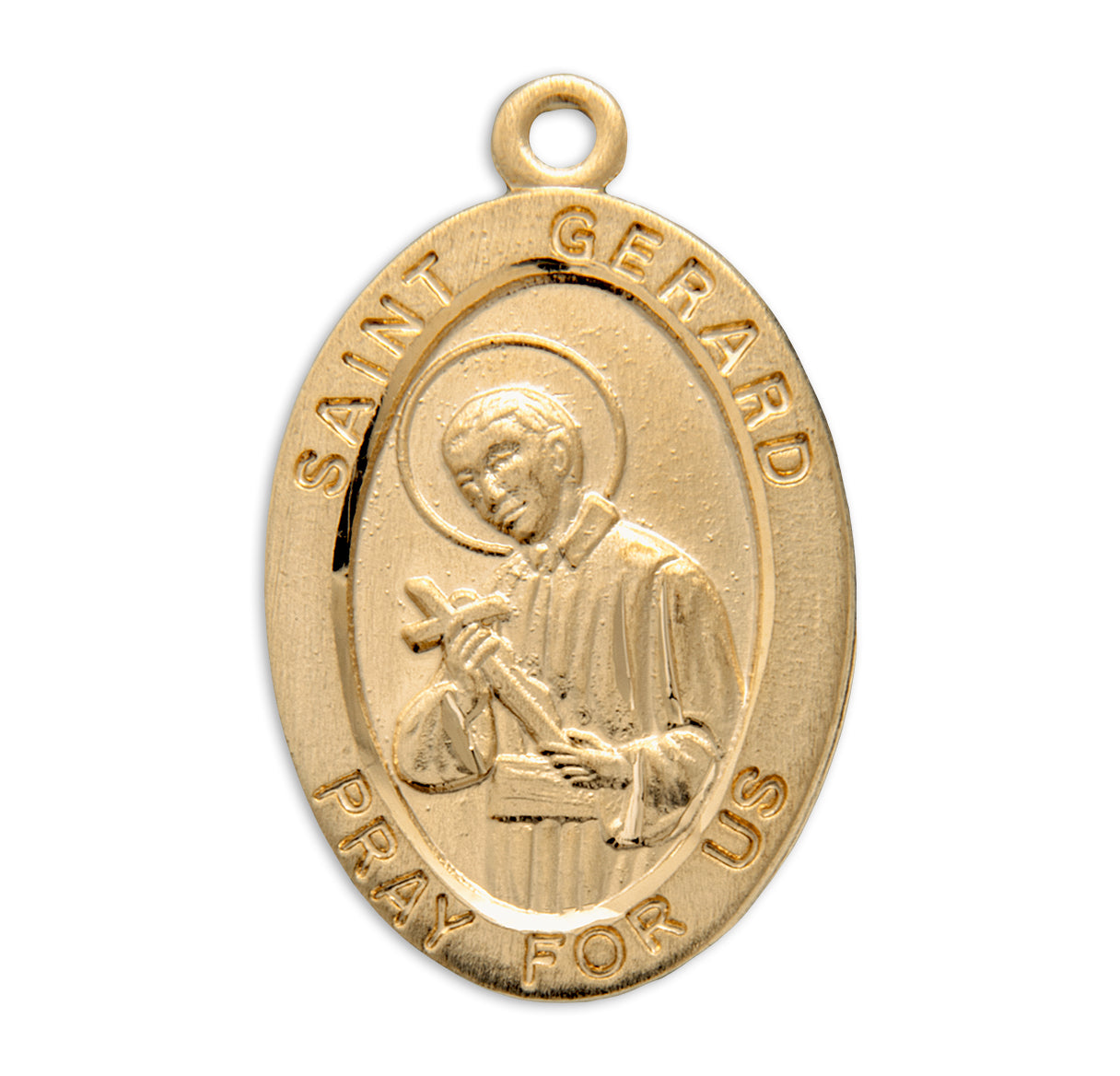 St. Gerard 16k Yellow Gold Medal Necklace