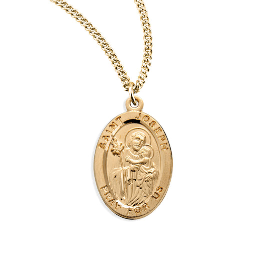 St. Joseph 16k Yellow Gold Medal Necklace