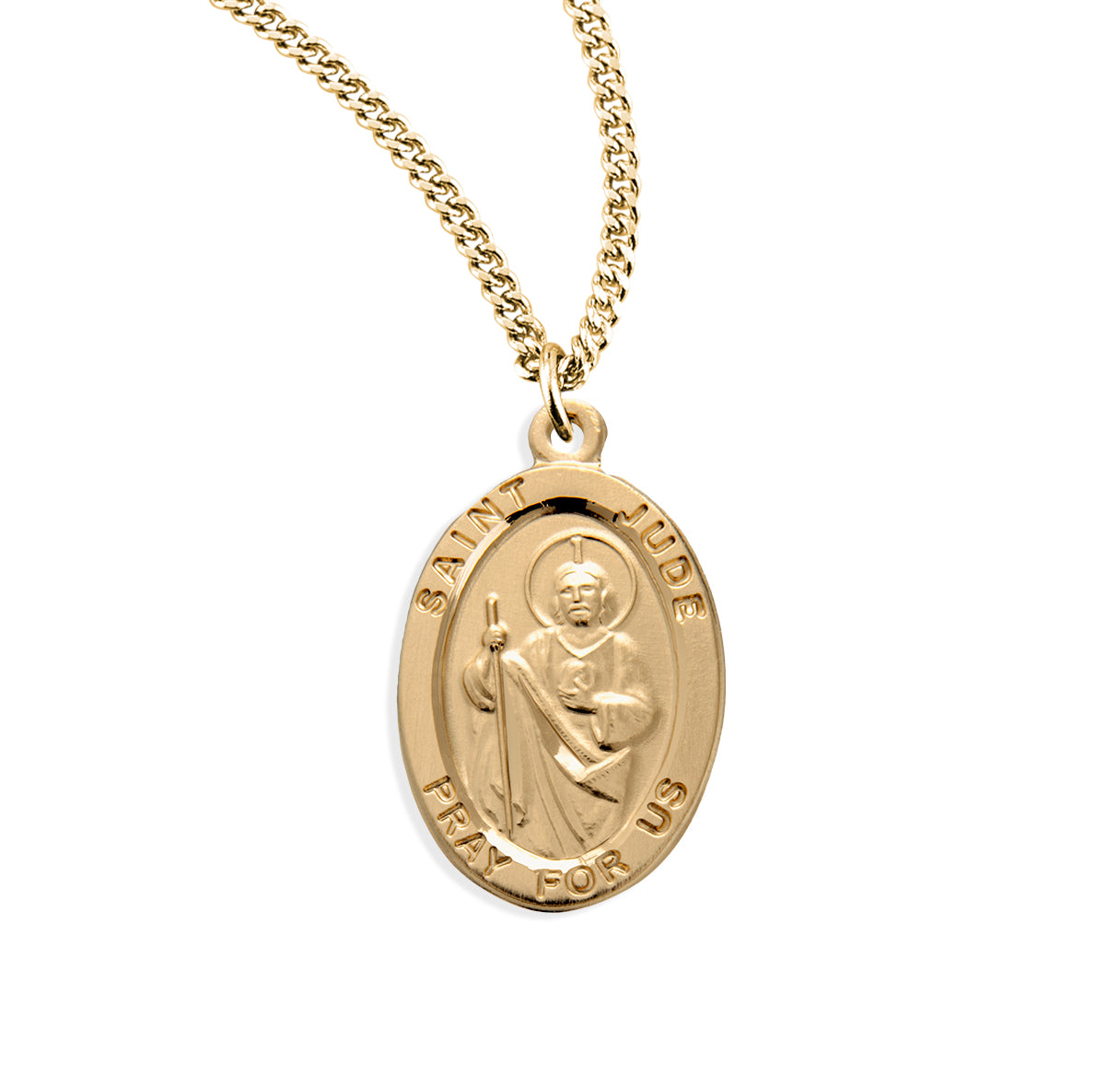 St. Jude 16k Yellow Gold Medal Necklace