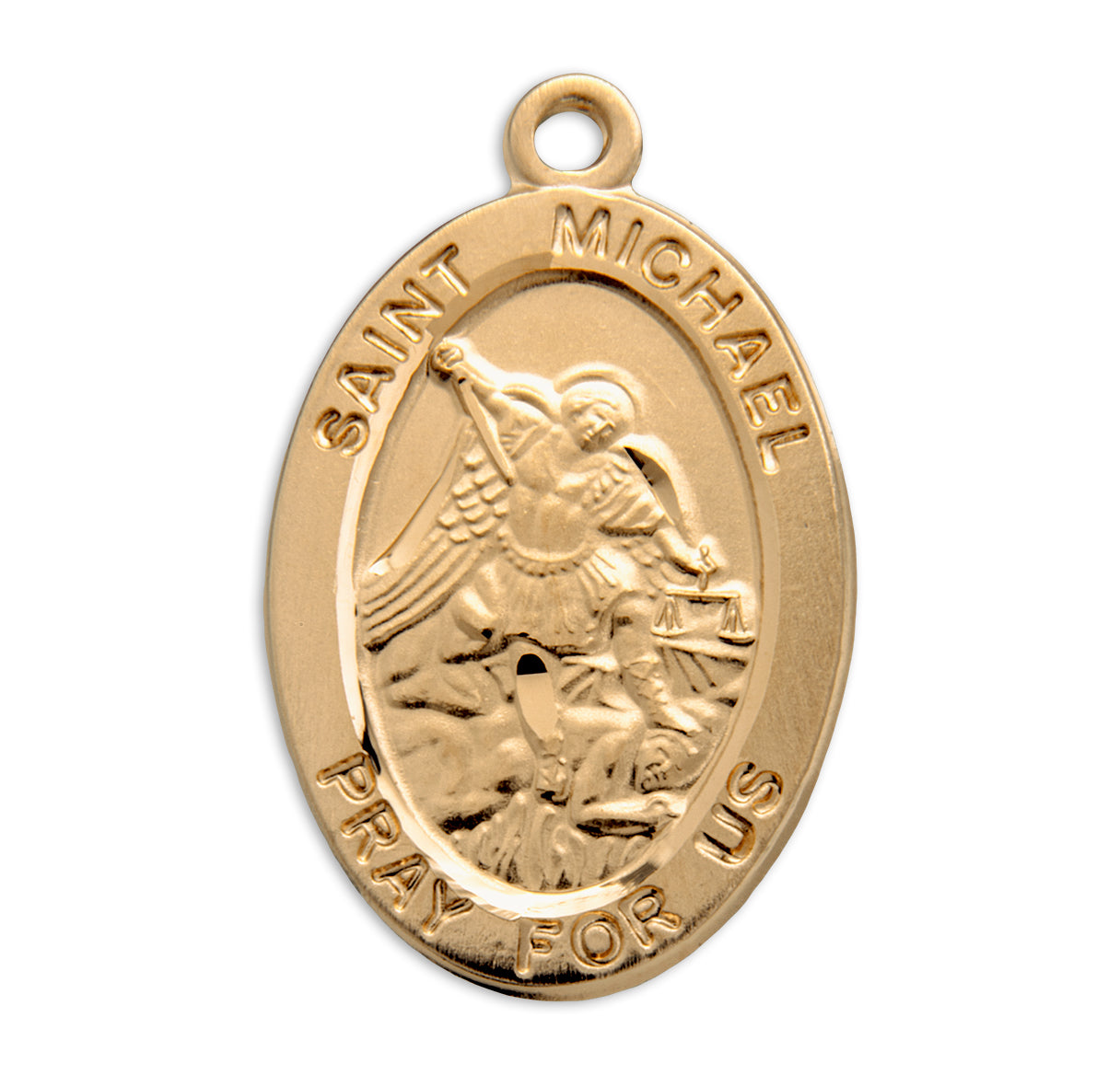 St. Michael 16k Yellow Gold Medal Necklace