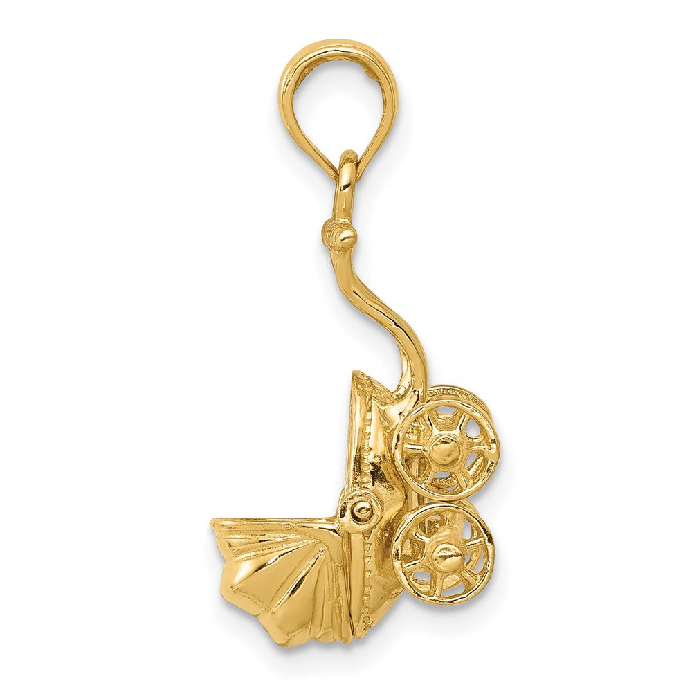 Extel Medium 14k Gold Baby Carriage Charm