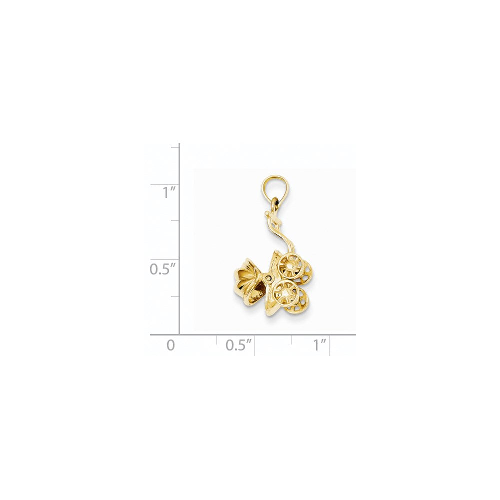 Extel Medium 14k Gold Baby Carriage Charm