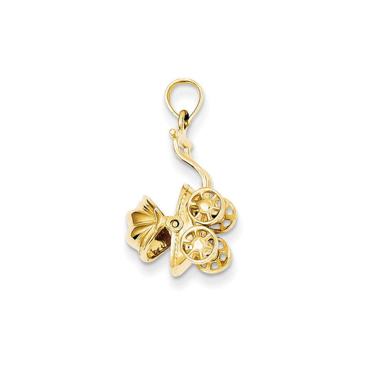 Extel Medium 14k Gold Baby Carriage Charm