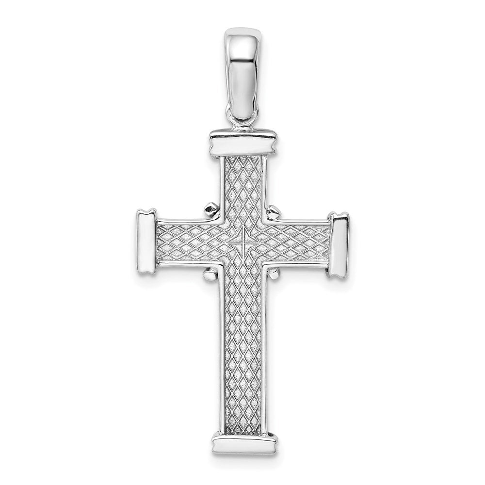 Extel Large 14k White Gold Latin Cross Pendant Charm