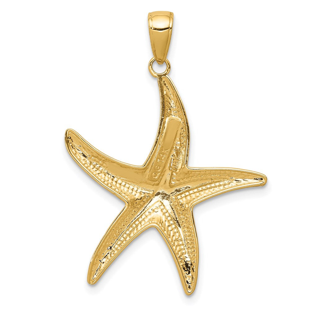 Extel Large 14k Gold Diamond-cut Starfish Pendant
