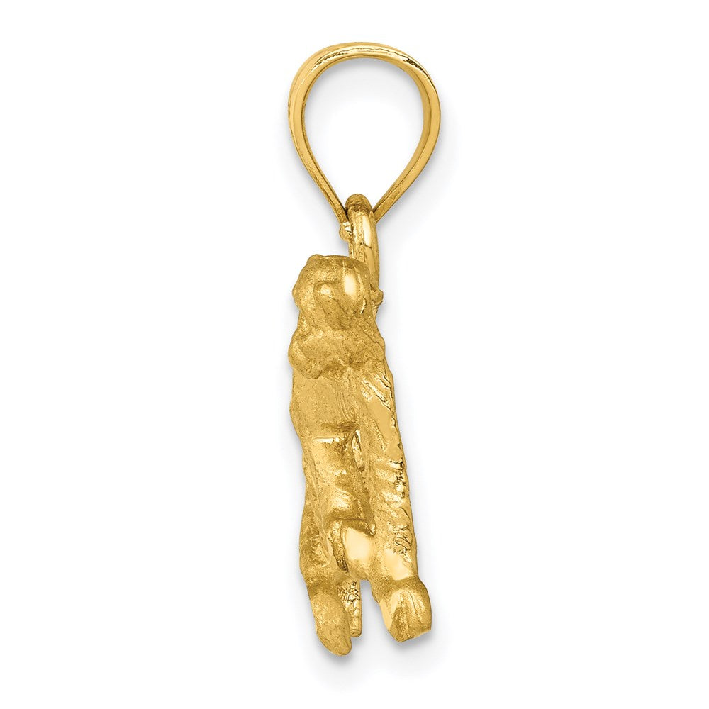 Extel Medium 14k Gold Diamond-cut Monkey Pendant, Made in USA