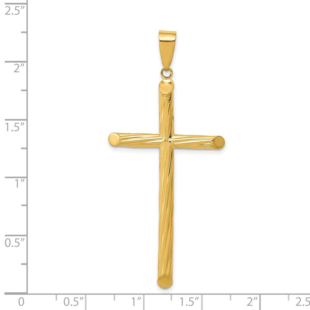 Extel Extra Large 14k Fancy Textured Cross Pendant Charm