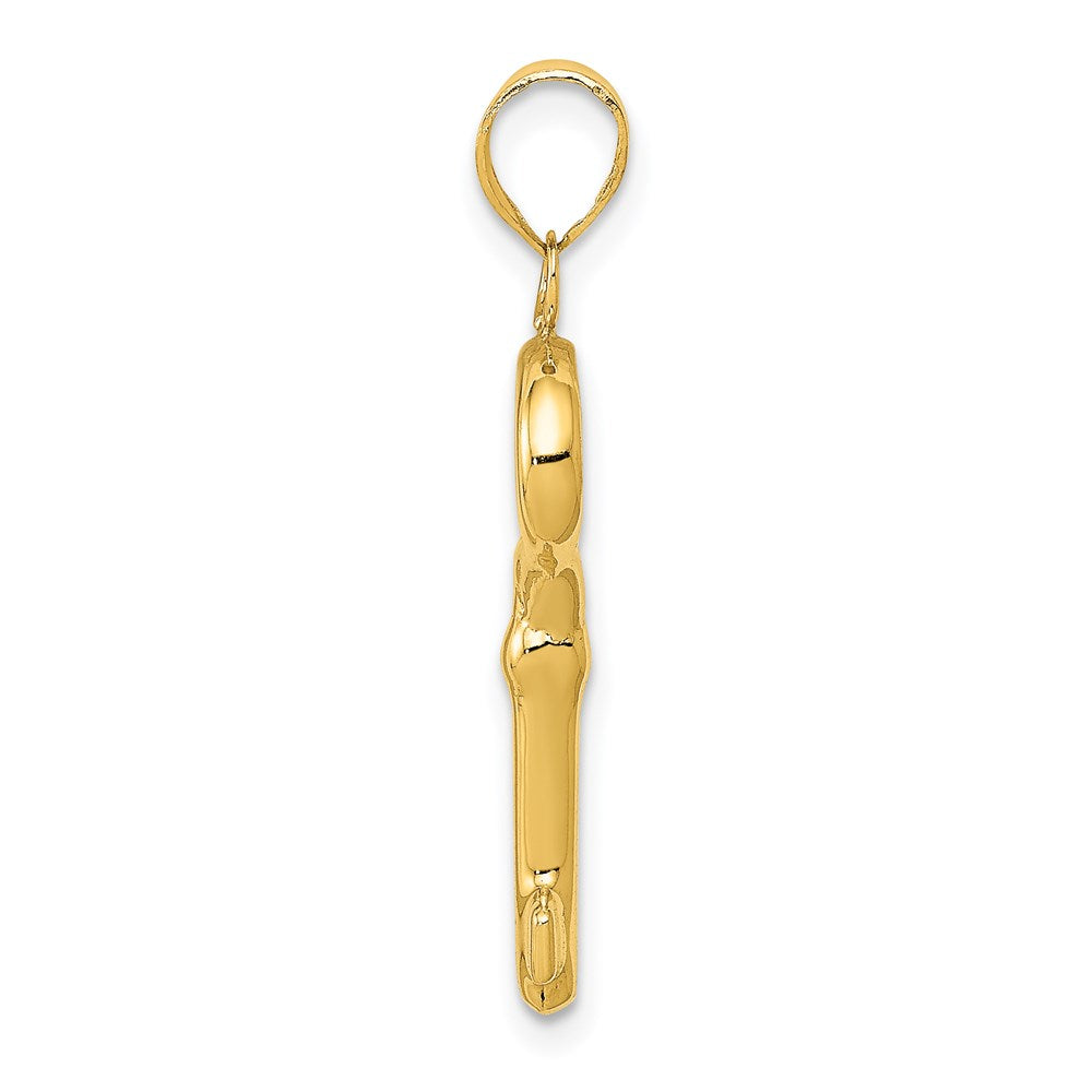 Extel Large 14k Gold Polished 3-D Key Charm