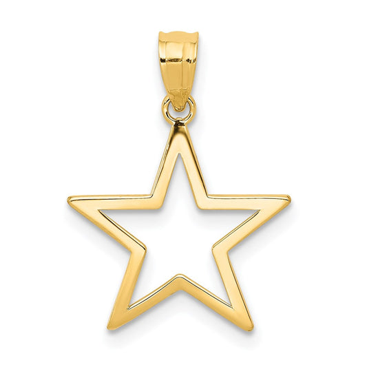 Extel Medium 14k Gold Star Charm, Made in USA