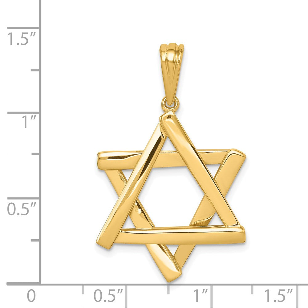 Extel Large 14k Gold Star of David Pendant, Made in USA