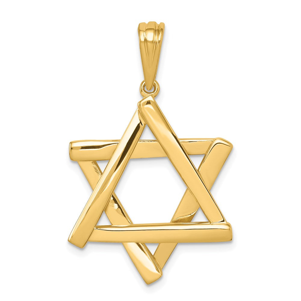 Extel Large 14k Gold Star of David Pendant, Made in USA