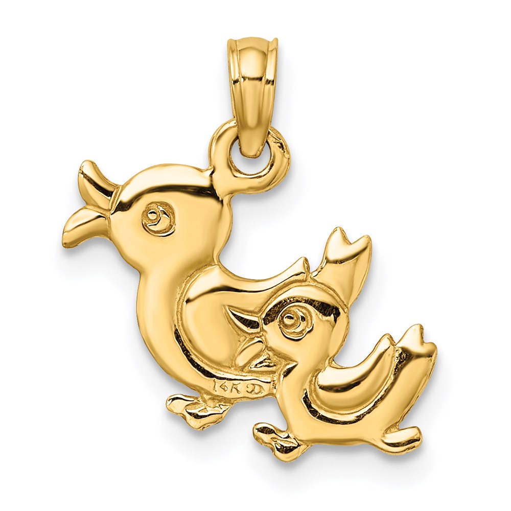 Extel Medium 14k Gold 3-D DOUBLE DUCKS Charm