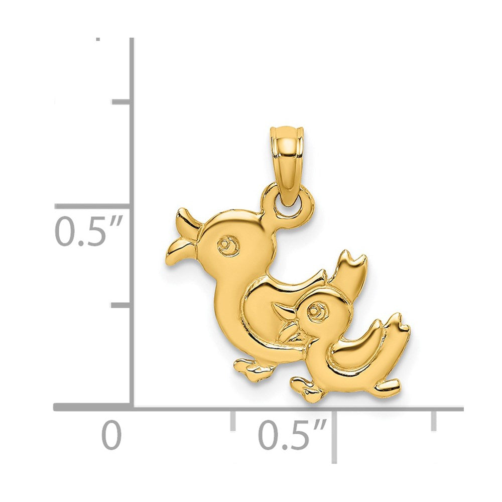 Extel Medium 14k Gold 3-D DOUBLE DUCKS Charm