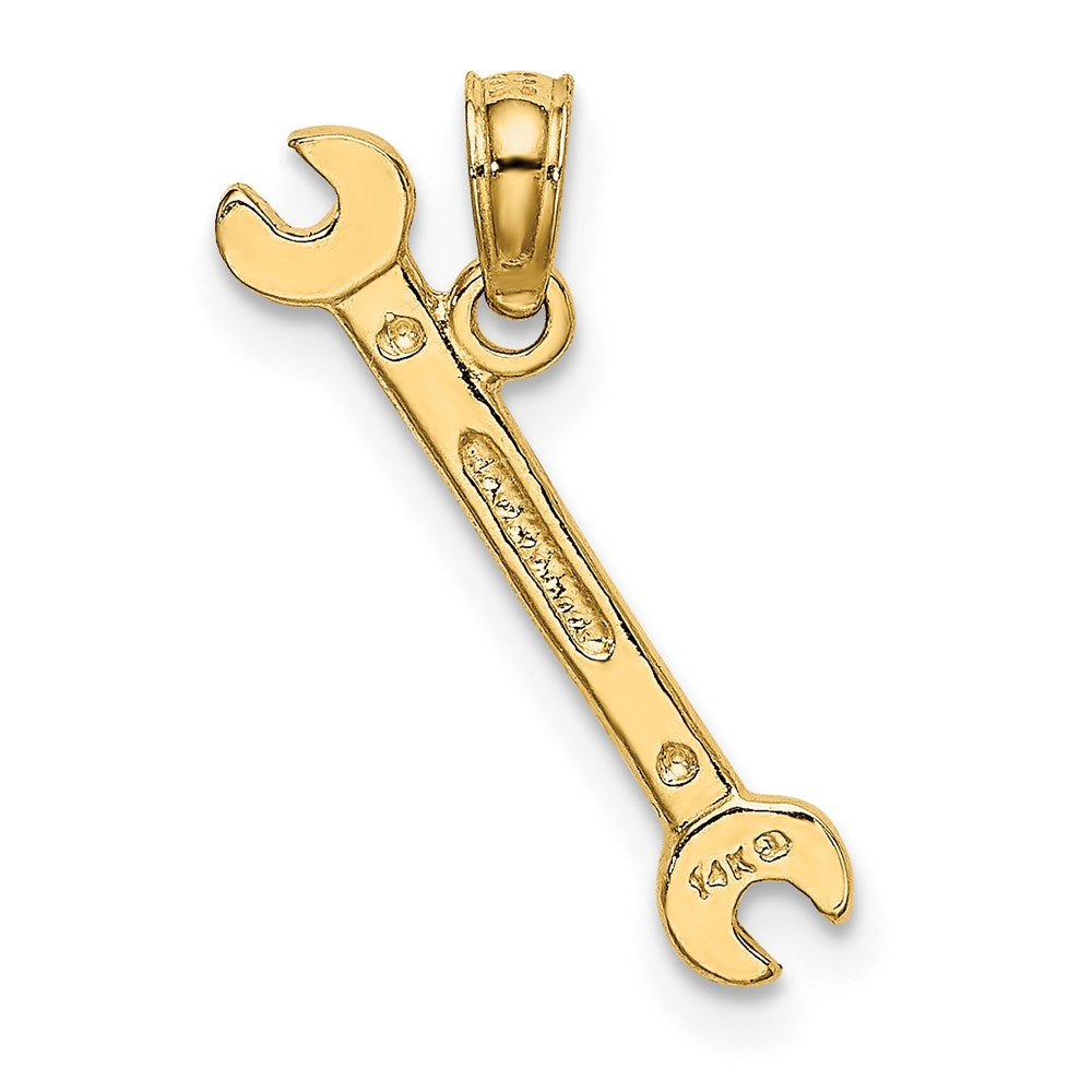 Extel Medium 14k Gold 3-D DOUBLE OPEN-ENDED WRENCH Charm, Made in USA