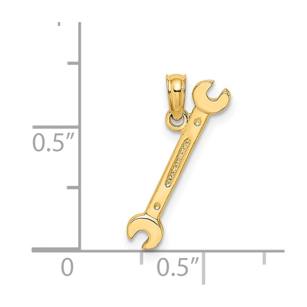 Extel Medium 14k Gold 3-D DOUBLE OPEN-ENDED WRENCH Charm, Made in USA