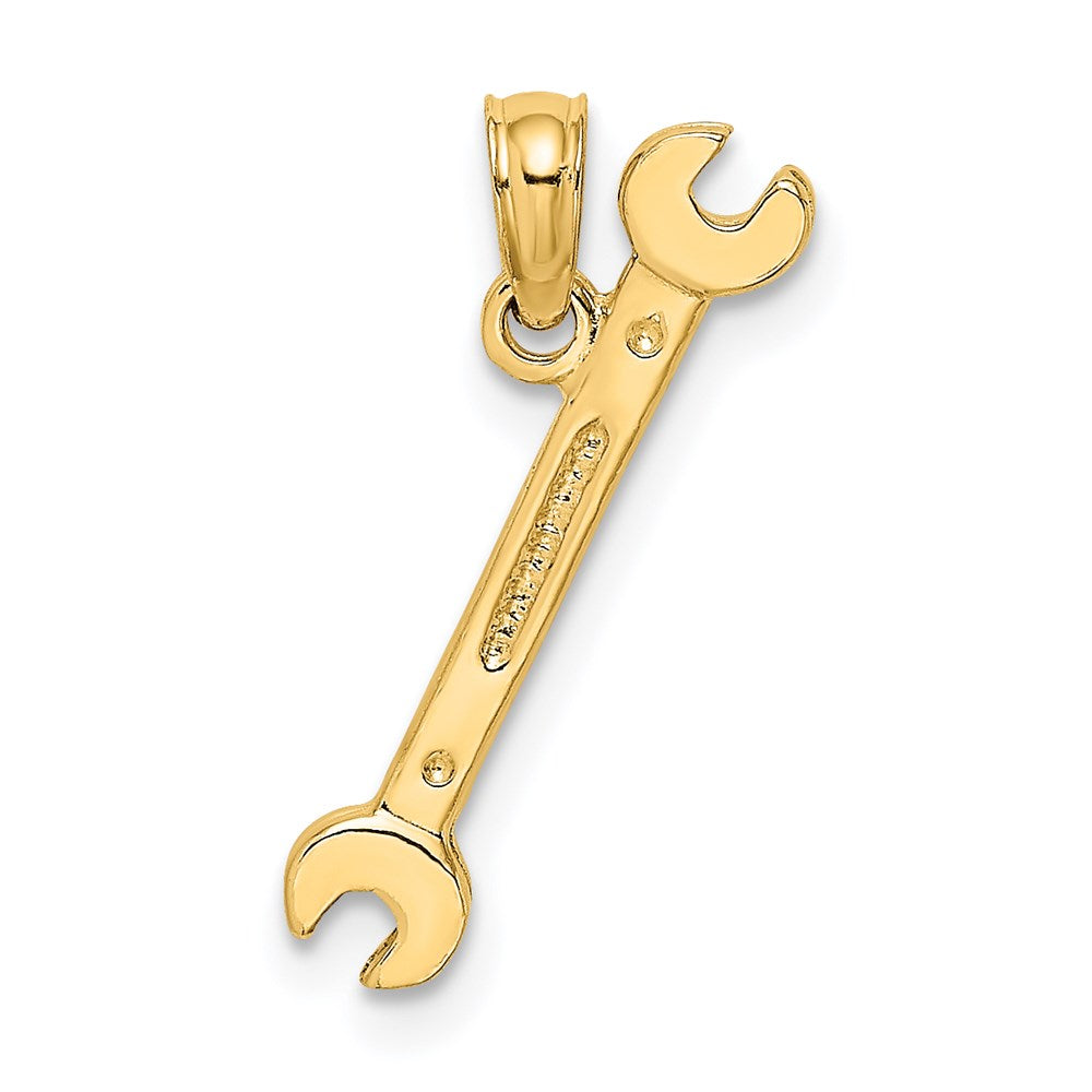 Extel Medium 14k Gold 3-D DOUBLE OPEN-ENDED WRENCH Charm, Made in USA