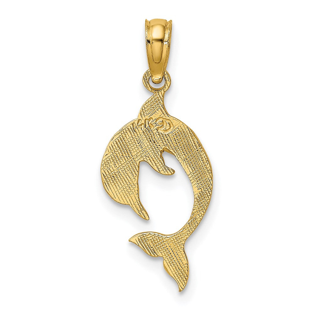 Extel Medium 14k Gold Flat & Polished DOLPHIN CHARM, Made in USA