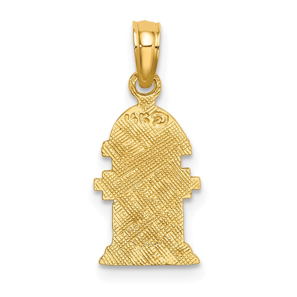 Extel Small 14k Gold Polished & Engraved Fire Hydrant Charm, Made in USA