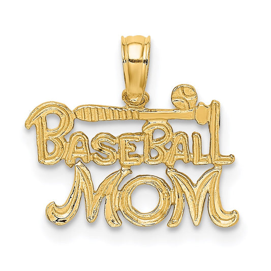 Extel Small 14k Gold BASEBALL MOM Charm