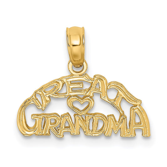 Extel Small 14k Gold Block & Engraved Great Grandma Charm