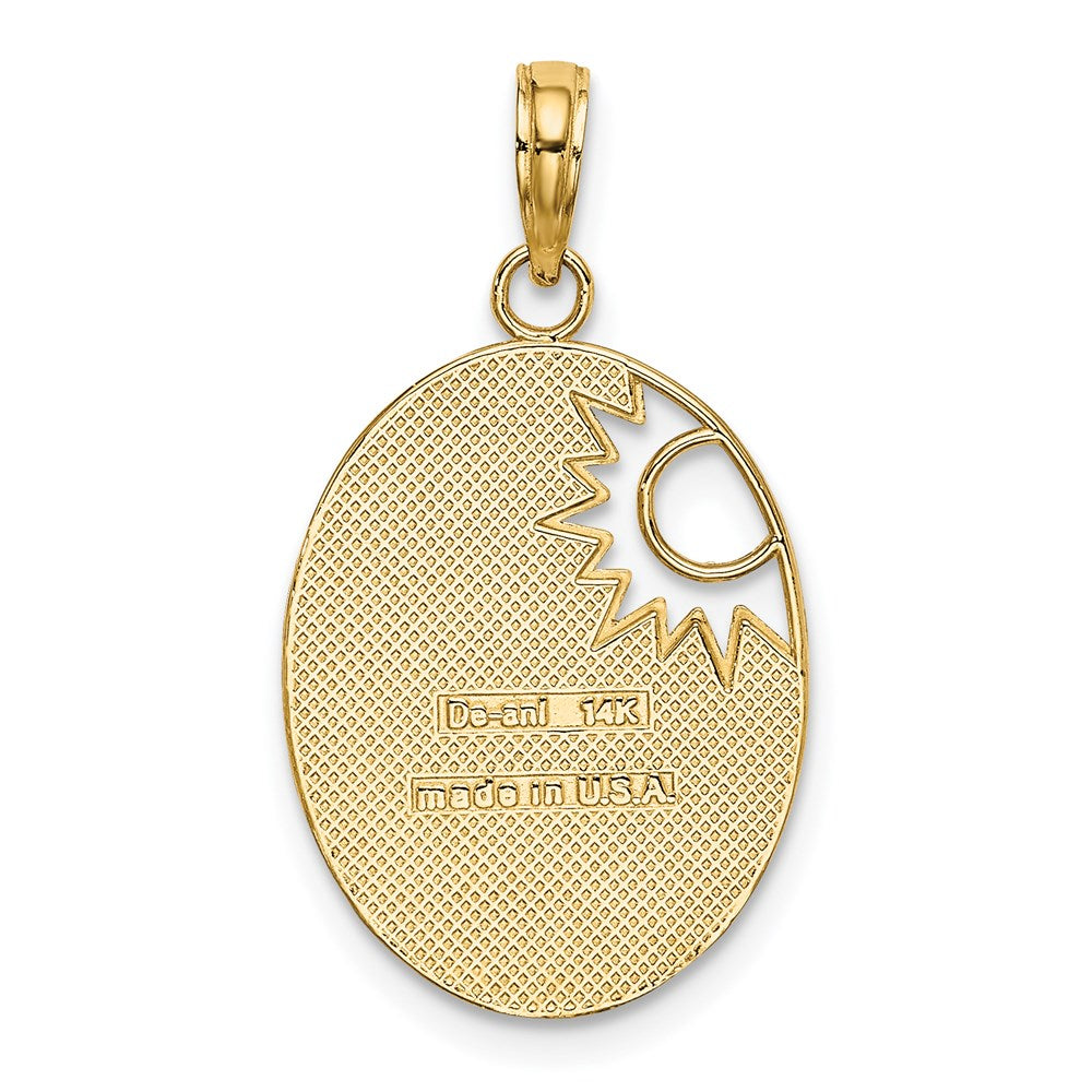 Extel Large 14k with Rhodium YOU ARE MY SUNSHINE with Cut-out Sun Charm