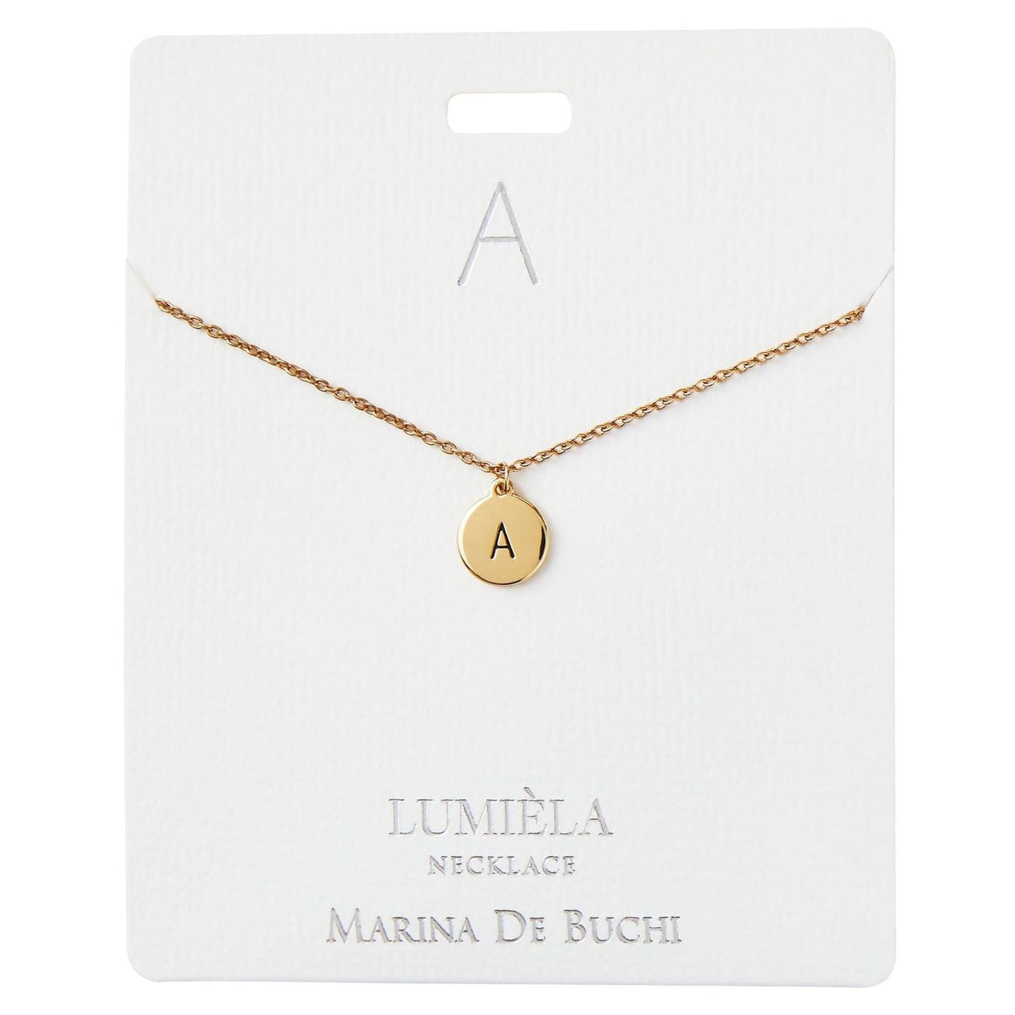 Lumiela Personalized Initial Letter M Necklace in Gold Tone