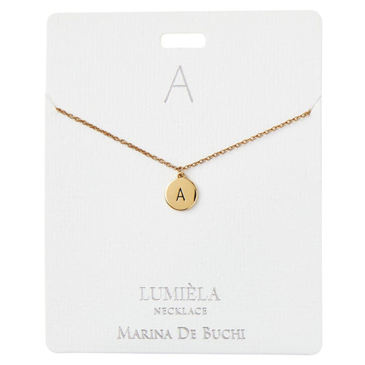 Lumiela Personalized Initial Letter C Necklace in Gold Tone