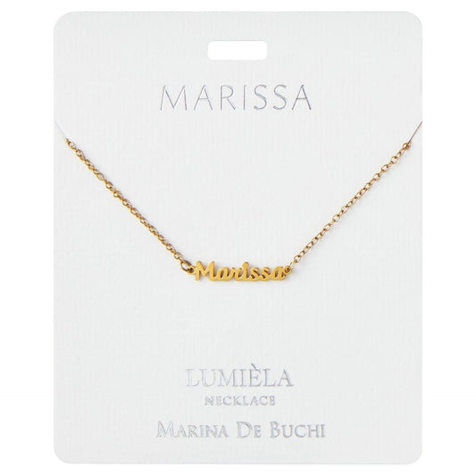 Lumiela Personalized Nameplate Amy Necklace in Gold Tone