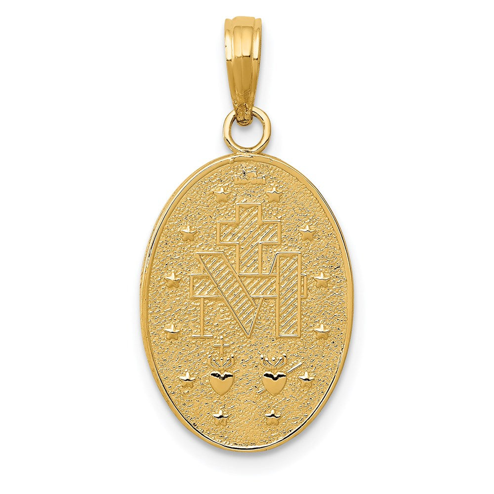 Extel Large 14k Miraculous Medal Pendant Charm, Made in USA