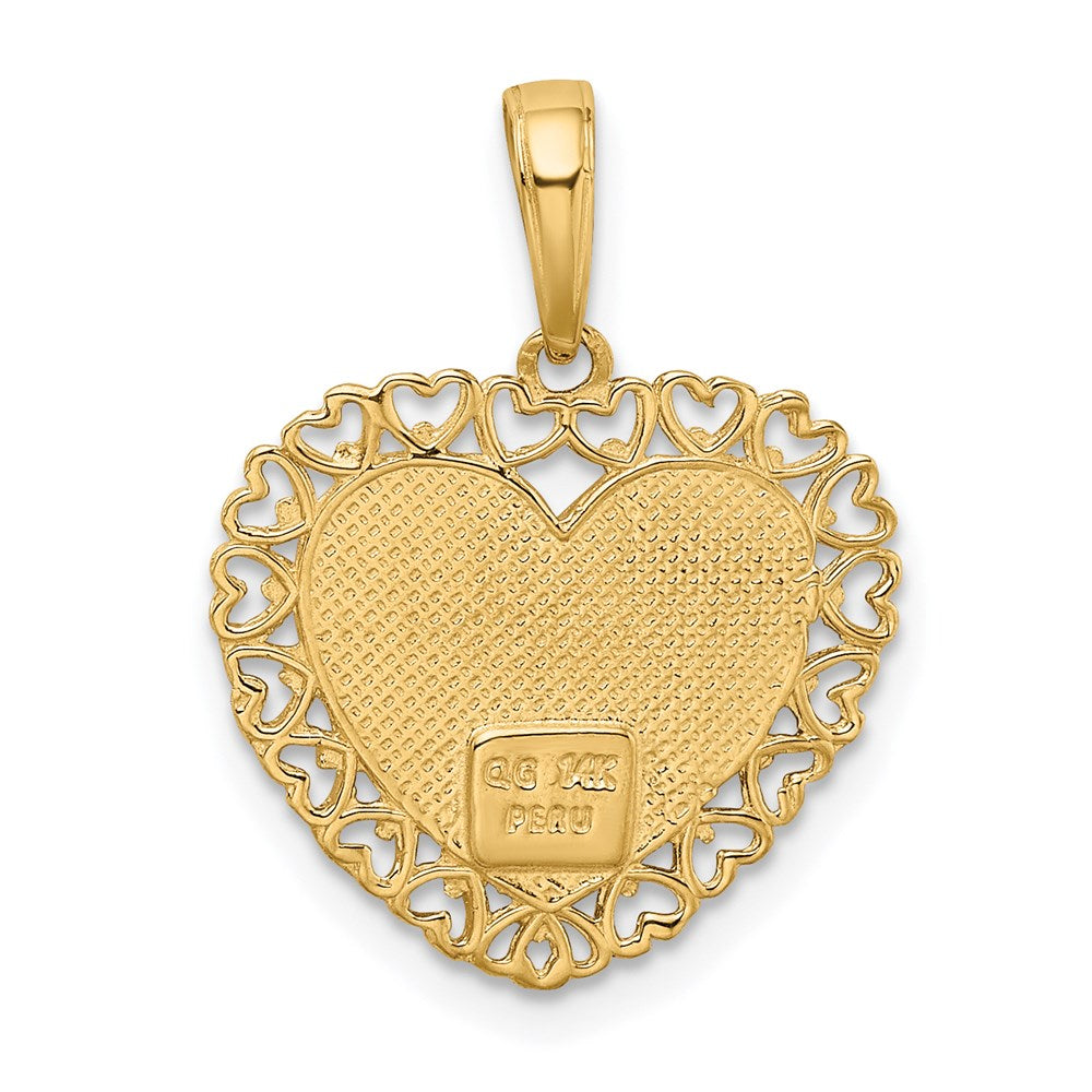 Extel Medium 14k Two-Tone Grandma Heart Charm