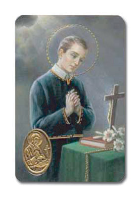 St. Gerard Laminated Catholic Prayer Holy Card with Medal and Prayer on Back