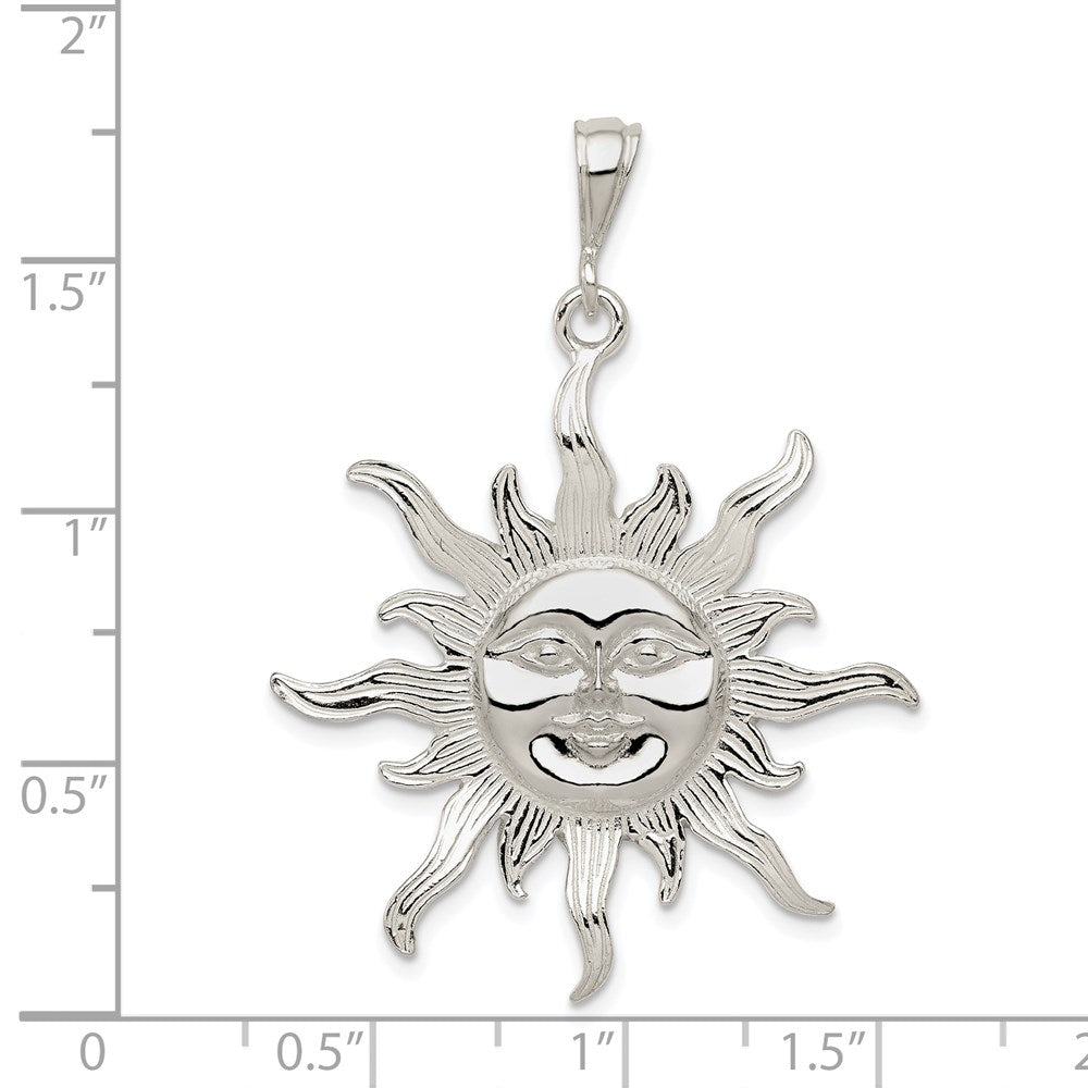 Extel Large Sterling Silver Sun Pendant