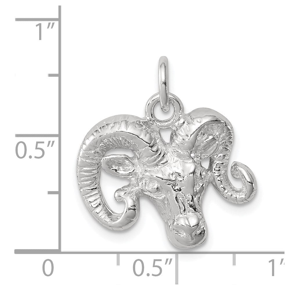 Extel Medium Sterling Silver Ram Charm