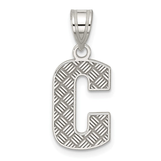 Extel Medium Sterling Silver Initial C Charm, Made in USA