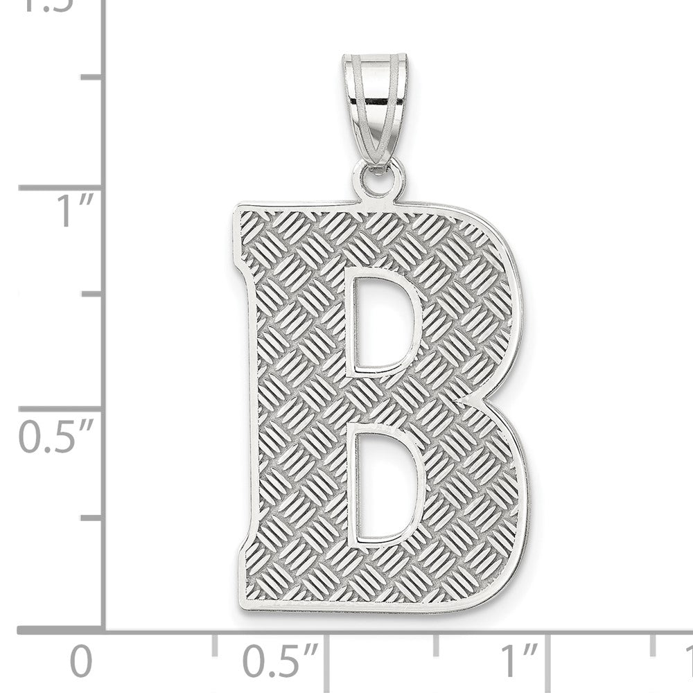 Extel Large Sterling Silver Initial B Charm, Made in USA