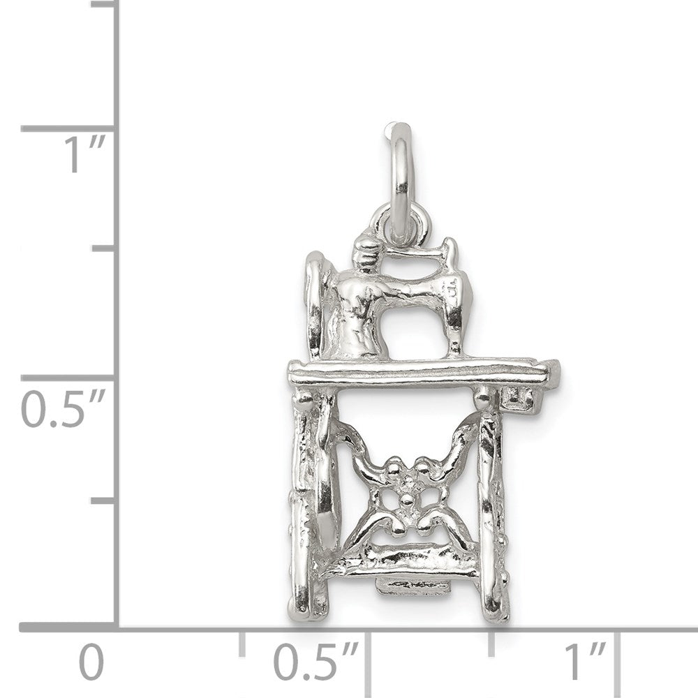 Extel Medium Sterling Silver Sewing Machine Charm, Made in USA