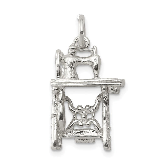 Extel Medium Sterling Silver Sewing Machine Charm, Made in USA