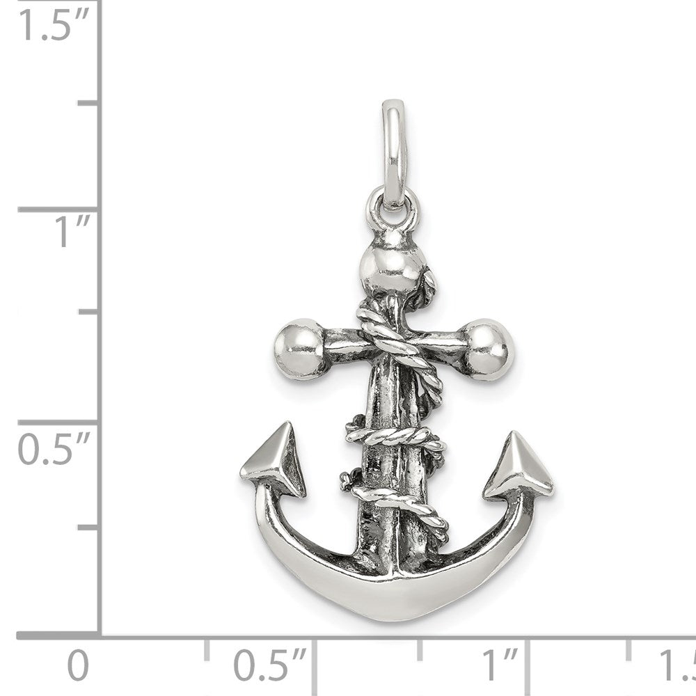 Extel Large Sterling Silver Antiqued Cross Pendant Charm