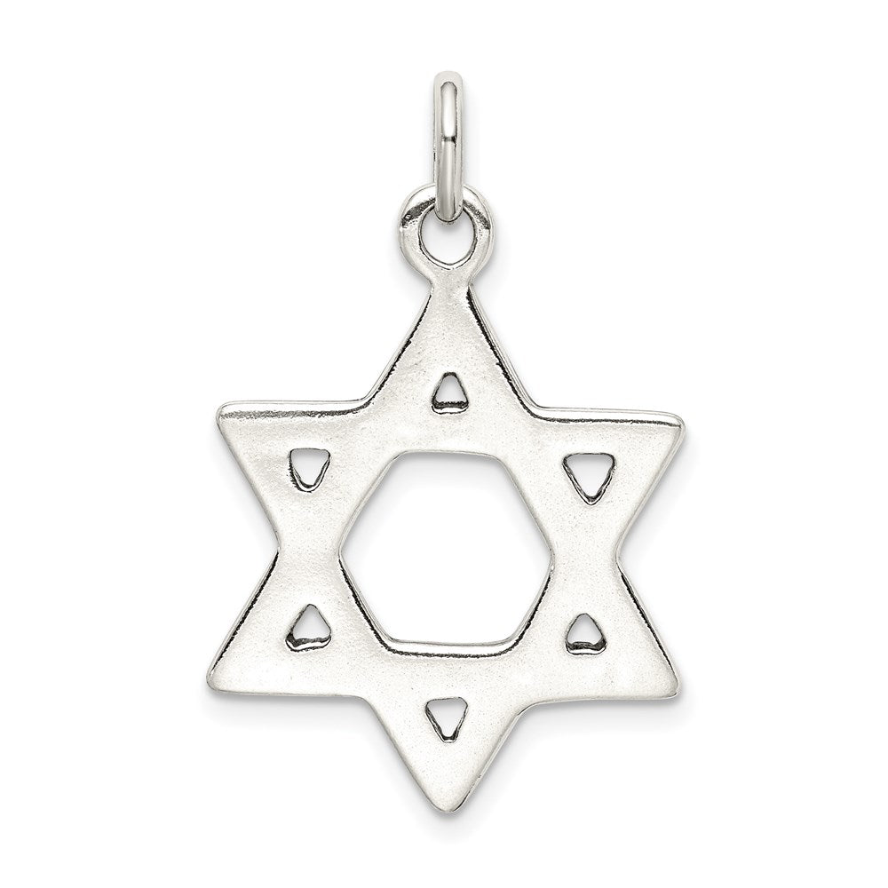 Extel Large Sterling Silver Antiqued Star of David Charm Pendant