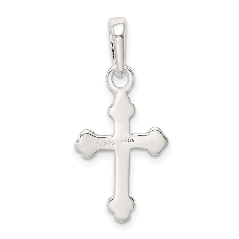 Extel Large Sterling Silver Budded Cross Pendant Charm