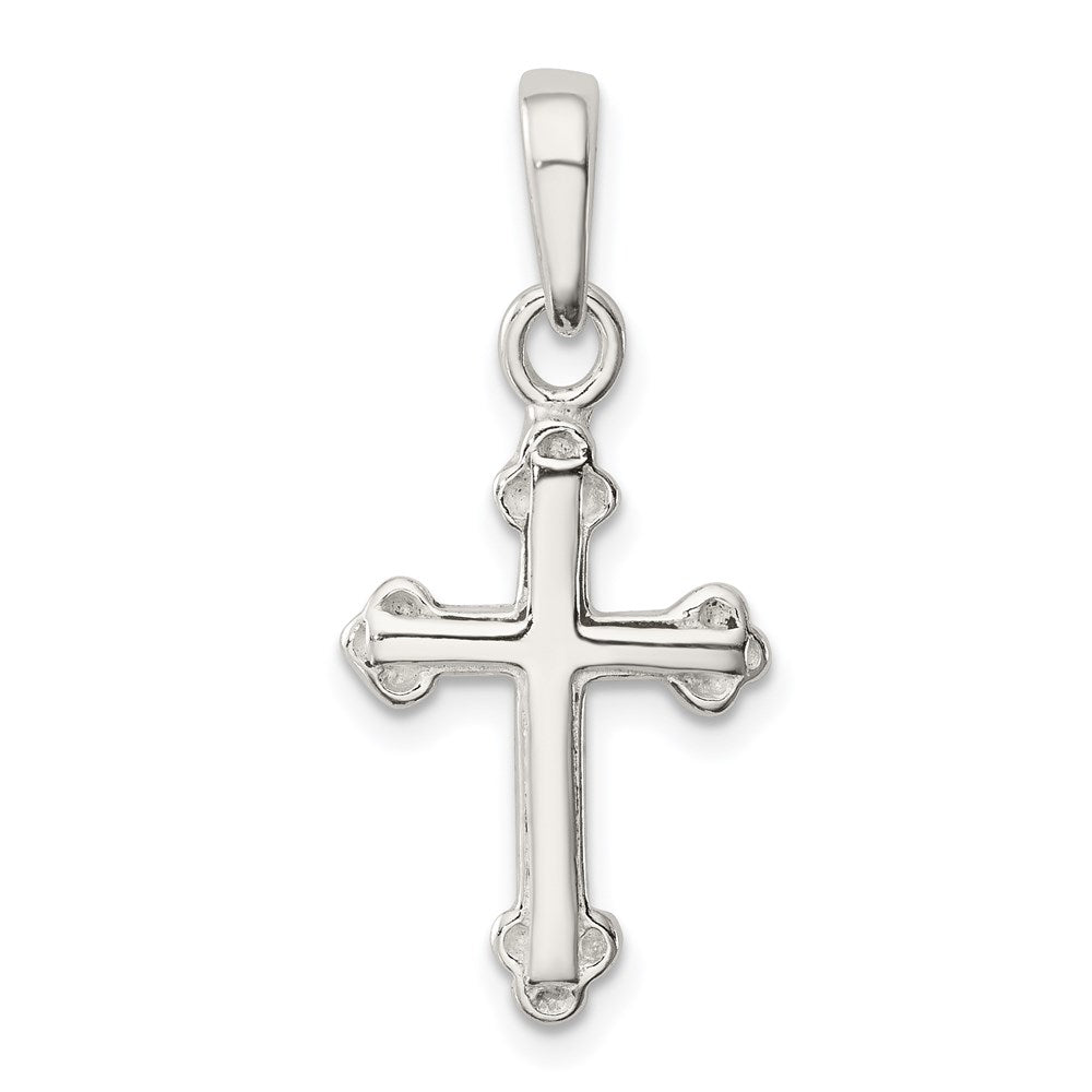 Extel Large Sterling Silver Budded Cross Pendant Charm