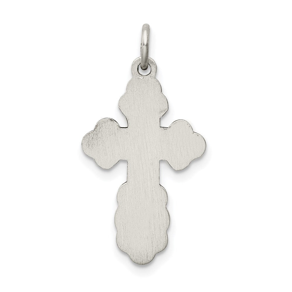 Extel Medium Sterling Silver Eastern Orthodox Cross Charm Pendant, Made in USA