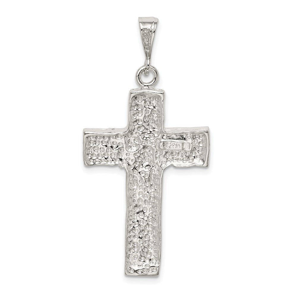 Extel Extra Large Sterling Silver Nugget Cross Pendant Charm