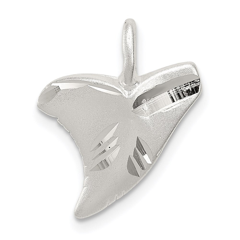 Extel Medium Sterling Silver Diamond Cut Shark Tooth Pendant