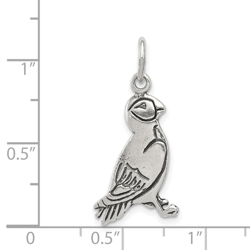 Extel Medium Sterling Silver Antiqued Puffin Charm