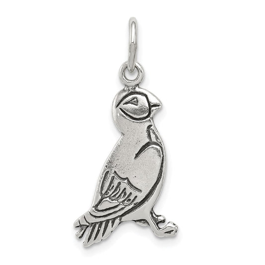 Extel Medium Sterling Silver Antiqued Puffin Charm