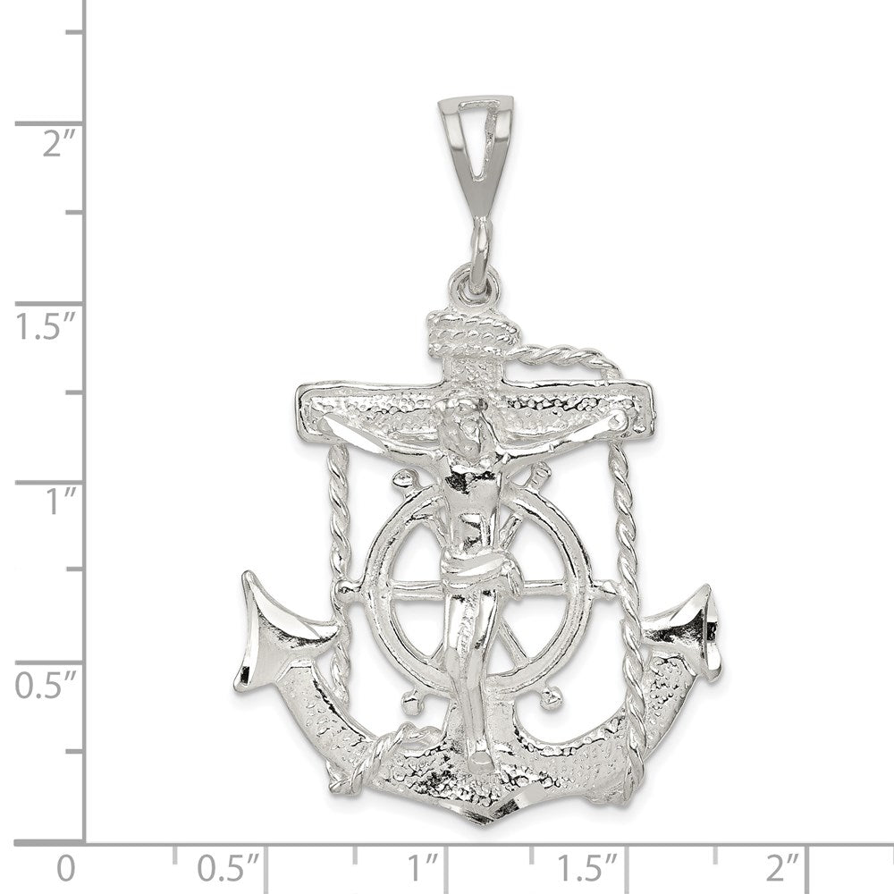 Extel Extra Large Sterling Silver Mariner Cross Pendant Charm