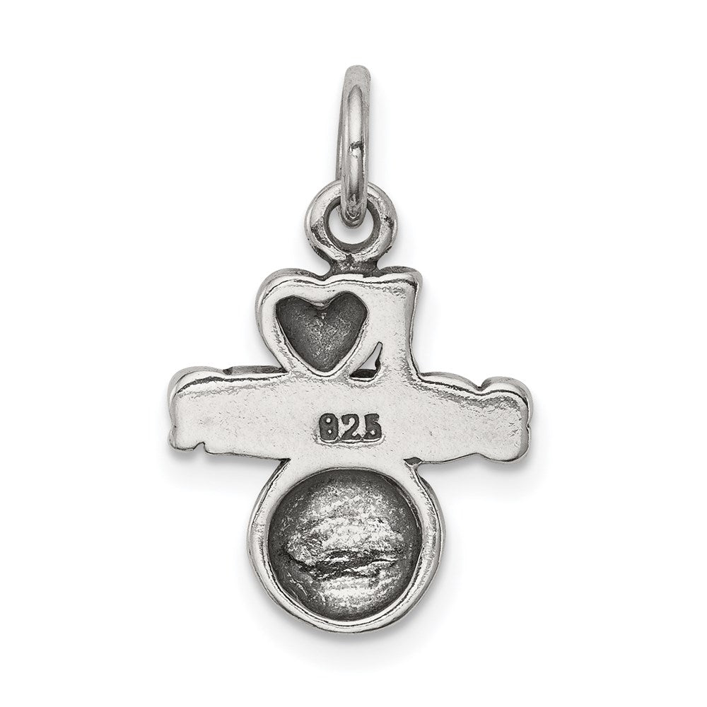 Extel Medium Sterling Silver Antique I (heart) Soccer Charm