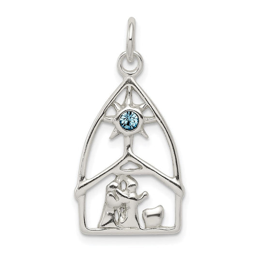 Extel Medium Sterling Silver & Stellux Crystal Nativity Charm