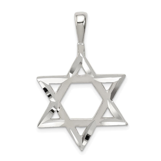 Extel Large Sterling Silver Star of David Charm Pendant